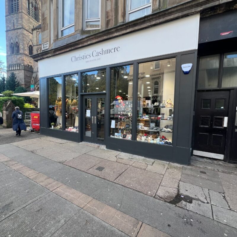 The front of a shop painted framework