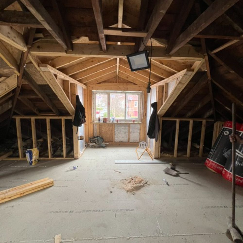 a room that was wooden boards up